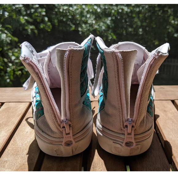 VANs SEA PARTY SK8 HI ZIP ORCHID ICE TRUE WHITE  size: 2.5 kids - Picture 5 of 11